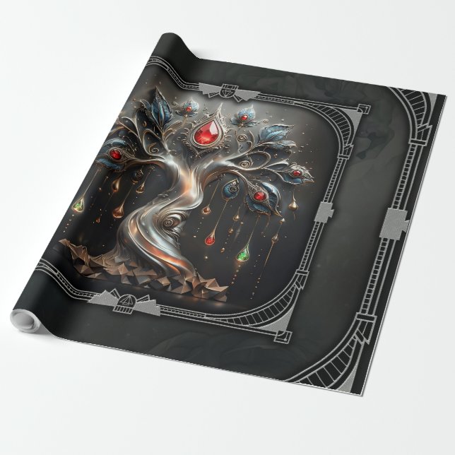 Papel De Presente  The Art Deco Tree of Life design (Desenrolado)