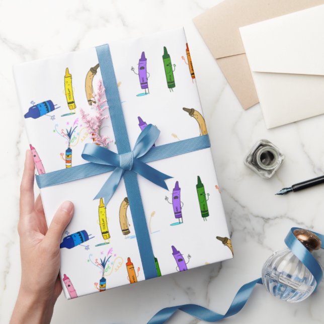 Papel De Presente The Day the Crayons Quit Themed Wrapping Paper (Presentear)