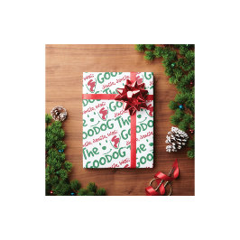 Papel De Presente The Goodog™ Red & Green Christmas Dog Lover