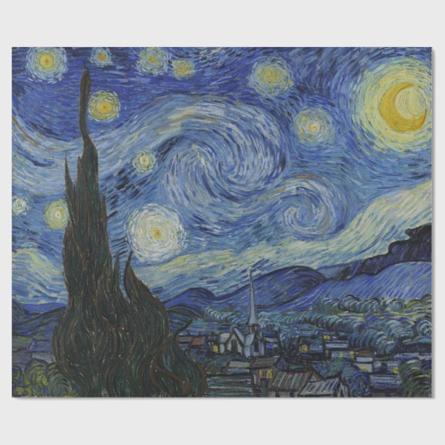 Papel De Presente The Starry Night (Vincent van Gogh) (Famosa Arte) (Aberto)