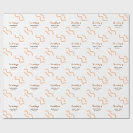 Papel De Presente The wedding of add bride groom name date peach