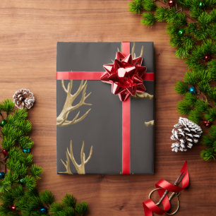 Papel De Presente Theme Deer Antlers de Caçador Quebra de Presente