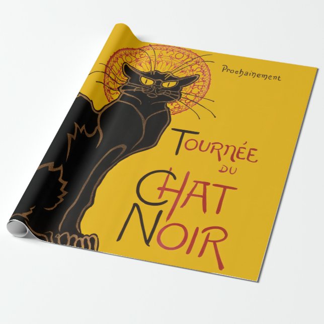 Papel De Presente Theophile Steinlen - Le Chat Noir Vintage (Desenrolado)