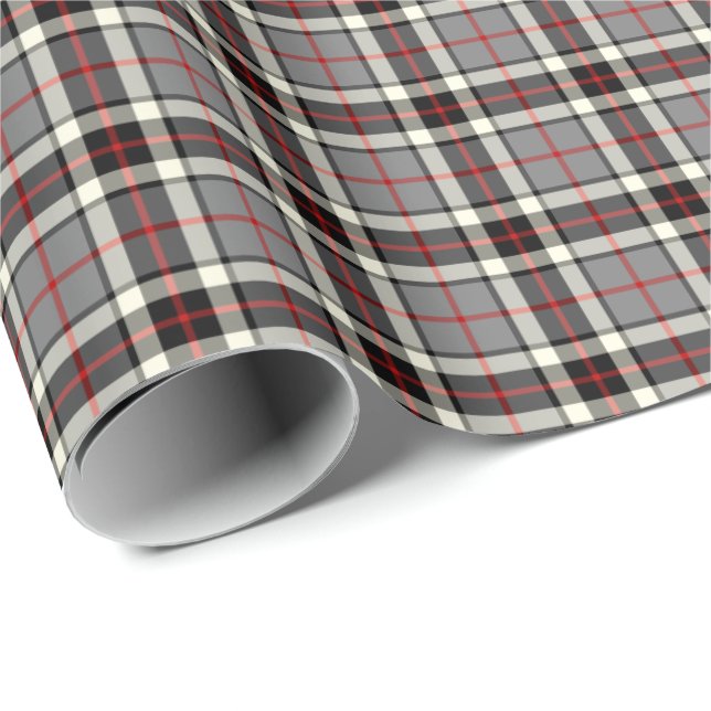 Papel De Presente Thompson Clan Cinza Formal Vestido Tartan (Ponta do rolo)