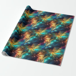 Papel De Presente Threads Luminosos: Design de Onda Leve 3D
