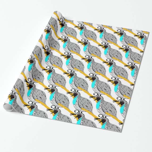 Papel De Presente Thunder_Cove de Quail com gargalo azul (Desenrolado)