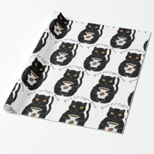 Papel De Presente Thunder_Cove de Quebra de Café de Gato Preto