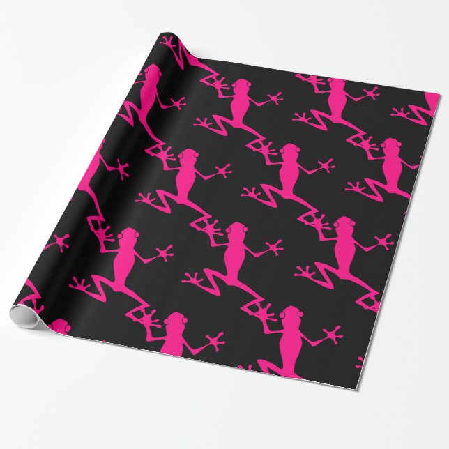 Papel De Presente Thunder_Cove do Sapo de Árvore Rosa  (Desenrolado)