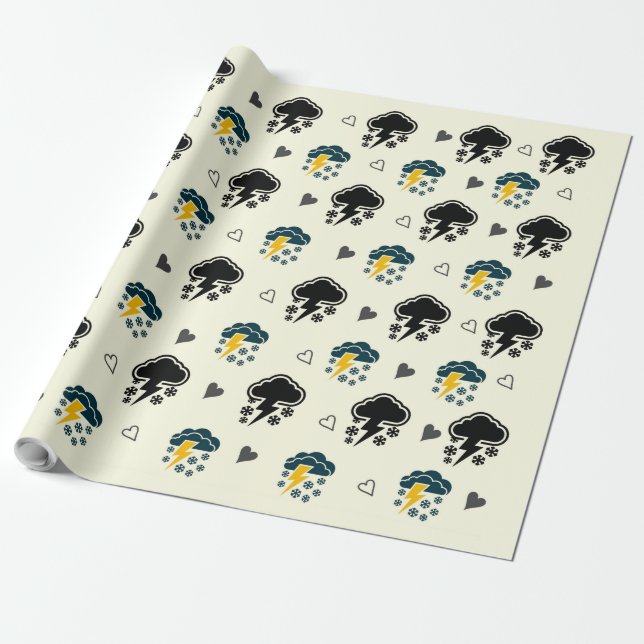 Papel De Presente "Thunderstorm Elegance: papel ☁️ e ⚡ Wrapping. (Desenrolado)