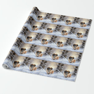 Papel De Presente Tibetan Spaniel Deixe Nevar Natal