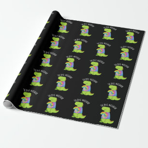 Papel De Presente Tie-dye-nosaur Piada de Dinossauro Divertida Fundo