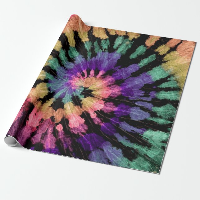 Papel De Presente Tie dye pattern. Hand drawn rainbow shibori. Ink t (Desenrolado)