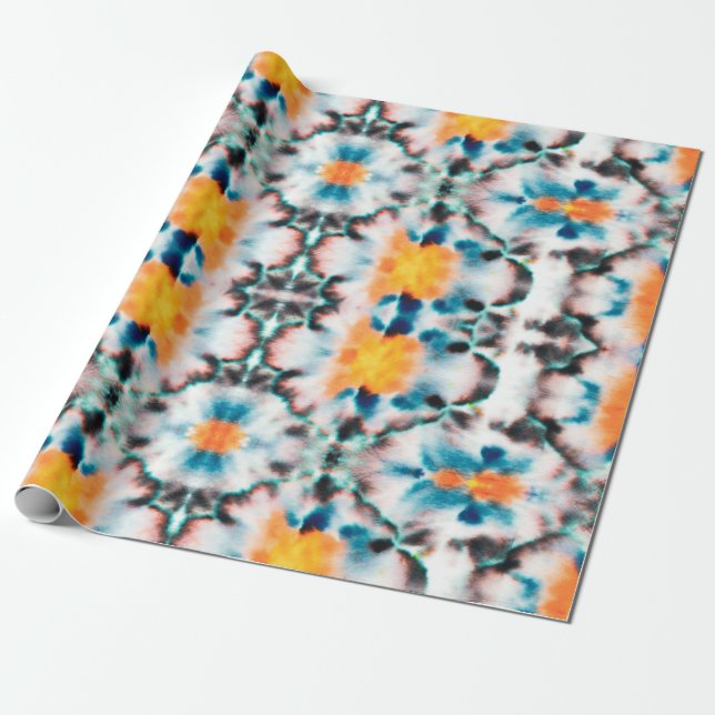 Papel De Presente Tie Dye Seamless Pattern. Ethnic Abstract. Psyched (Desenrolado)