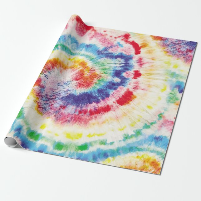 Papel De Presente Tie Dye Swirl. Padrão de Tiedye Invisível. Tecido  (Desenrolado)
