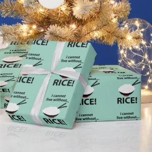 Papel De Presente Tigela de Arroz Sem Arroz Eu Não Posso Viver