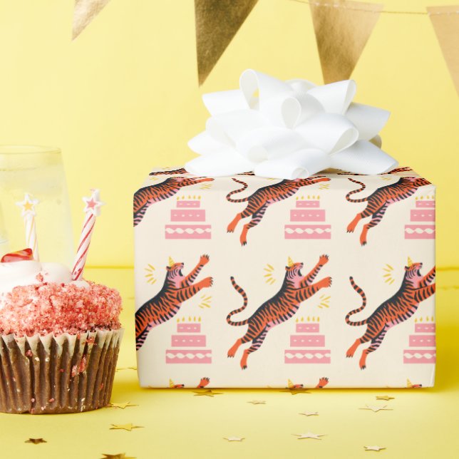 Papel De Presente Tiger Party Animals Safari Zoo Birthday (Festa de aniversário)