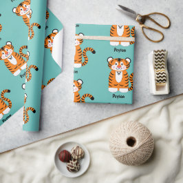 Papel De Presente Tigre Adicionar um Nome