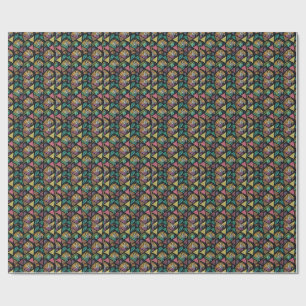 Papel De Presente Tigre da Selva Padrão de Animal Geométrico Arte Po