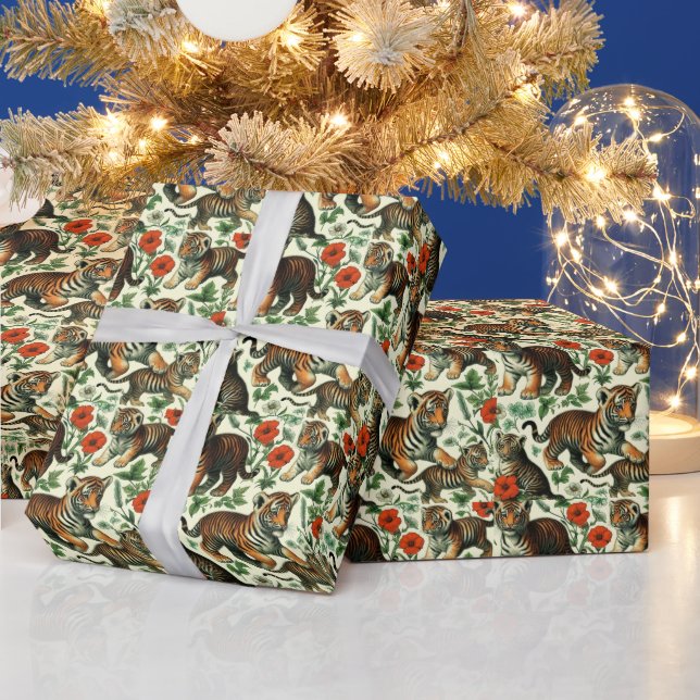 Papel De Presente Tigre de Bebê Cinto sem Costura (Feriados)