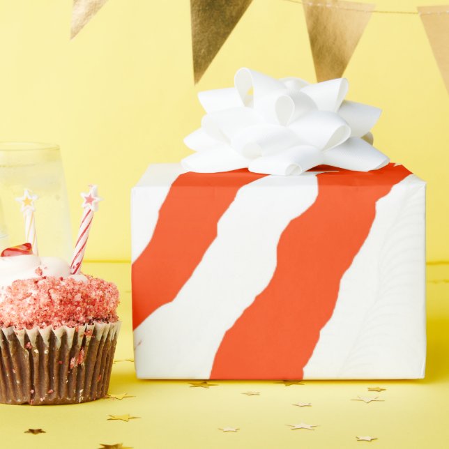 Papel De Presente Tigre MVB Design- Laranja e Branco (Festa de aniversário)