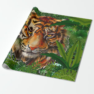 Papel De Presente Tigre Nature Jungle Tiger Wrapper Paper
