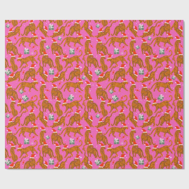 Papel De Presente Tigres fascinantes com lábios vermelhos e chapéus  (Aberto)