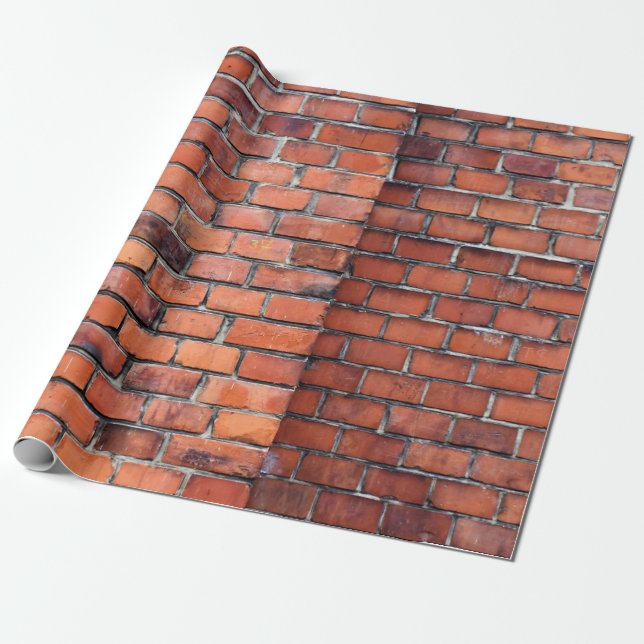 Papel De Presente tijolo de parede castanha (Desenrolado)