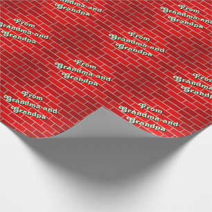 Papel De Presente Tijolo Vermelho Natal Personalizado