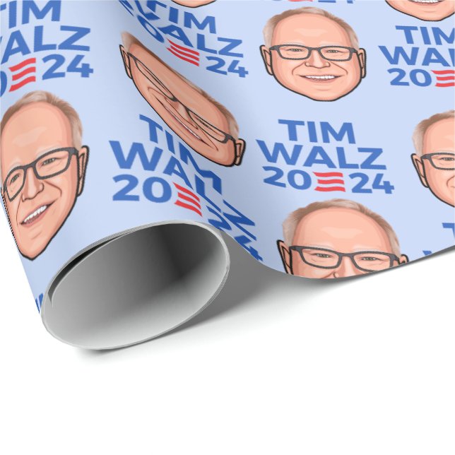 Papel De Presente Tim Walz 2024 (Ponta do rolo)