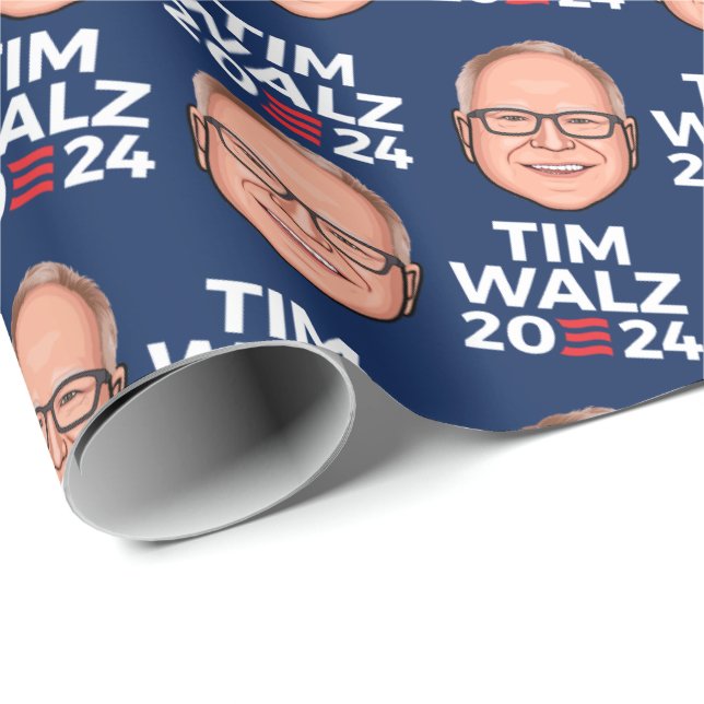 Papel De Presente Tim Walz 2024 (Ponta do rolo)