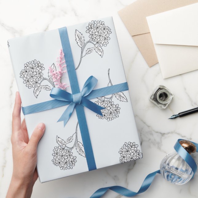 Papel De Presente Timeless Botanical Bloom Soft Grey (Presentear)