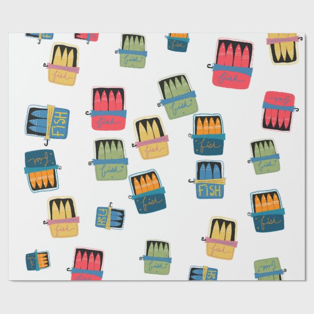 Papel De Presente Tinned Fish Wrapping Paper (Aberto)