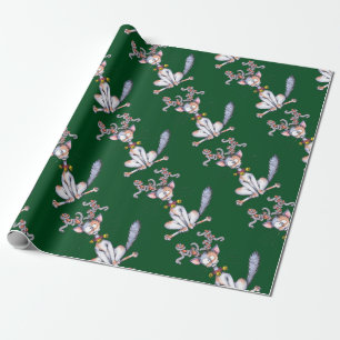 Papel De Presente Tinsel Tangled Natal Cat