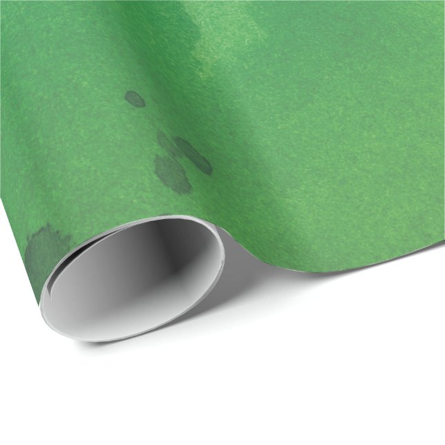 Papel De Presente Tinta de água em tons de verde (Ponta do rolo)
