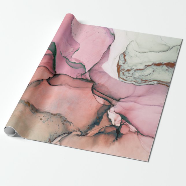 Papel De Presente Tinta, tinta, abstrato. Feche a pintura. Col (Desenrolado)