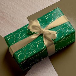 Papel De Presente Típica de ouro verde de Natal Joia do Amor pela Pa