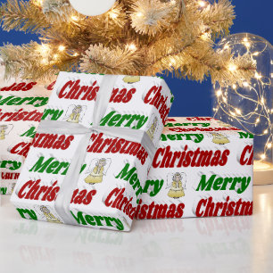 Papel De Presente Típica verde de Angel Red no Feliz Natal