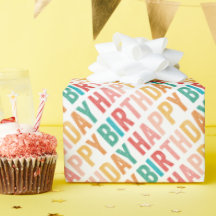Tipo Colorido Feliz Aniversário