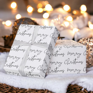 Papel De Presente Tipo de letra preto do script de Feliz Natal legal