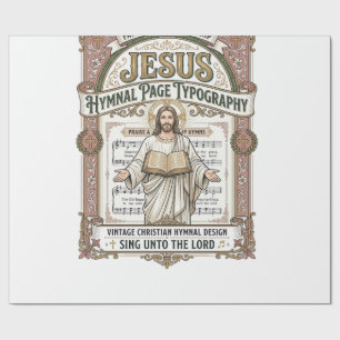 Papel De Presente Tipografia da Página do Hino de Jesus Página do Hi