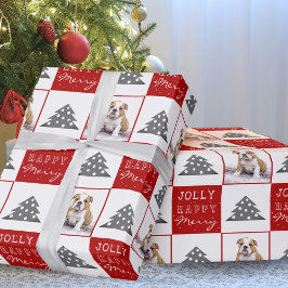Papel De Presente Típografia de Pet Cão Cachorrinho Natal Foto Árvor