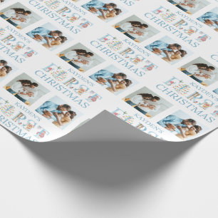 Papel De Presente Tipografia em Animais Fofos no Primeiro Natal 2