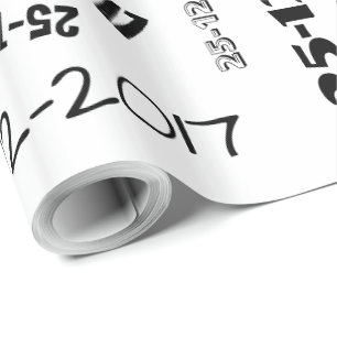 Papel De Presente Tipografia especial preto e branco do costume da