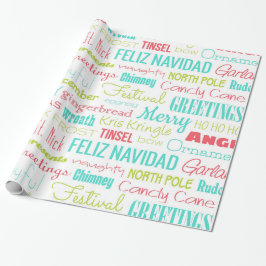Papel De Presente Tipografia Holidays Season