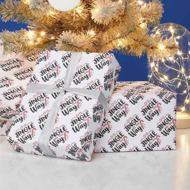 Papel De Presente Tipografia Jingle all the way  (Feriados)