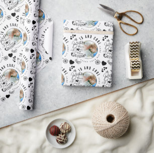 Papel De Presente Tipografia Moderna e Elegante para Foto de Anivers