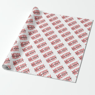 Papel De Presente Tipografia Vermelha Feliz Natal