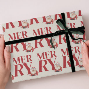 Papel De Presente Tipografia Vermelha Negrito Natal Feriado