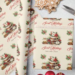 Papel De Presente Tipografia Vintage Personalizada deixa o Natal das