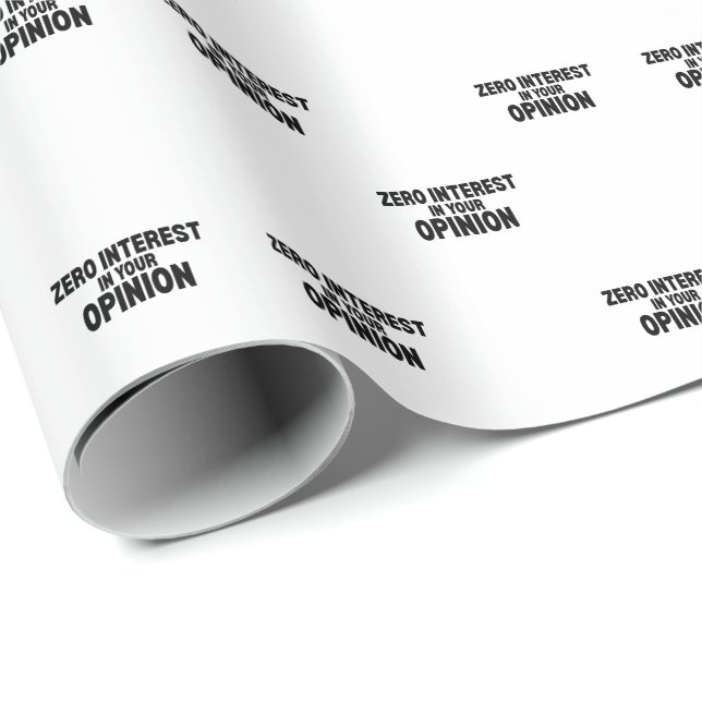 Papel de Presente Tipográfico Sem Interesse na Sua (Ponta do rolo)